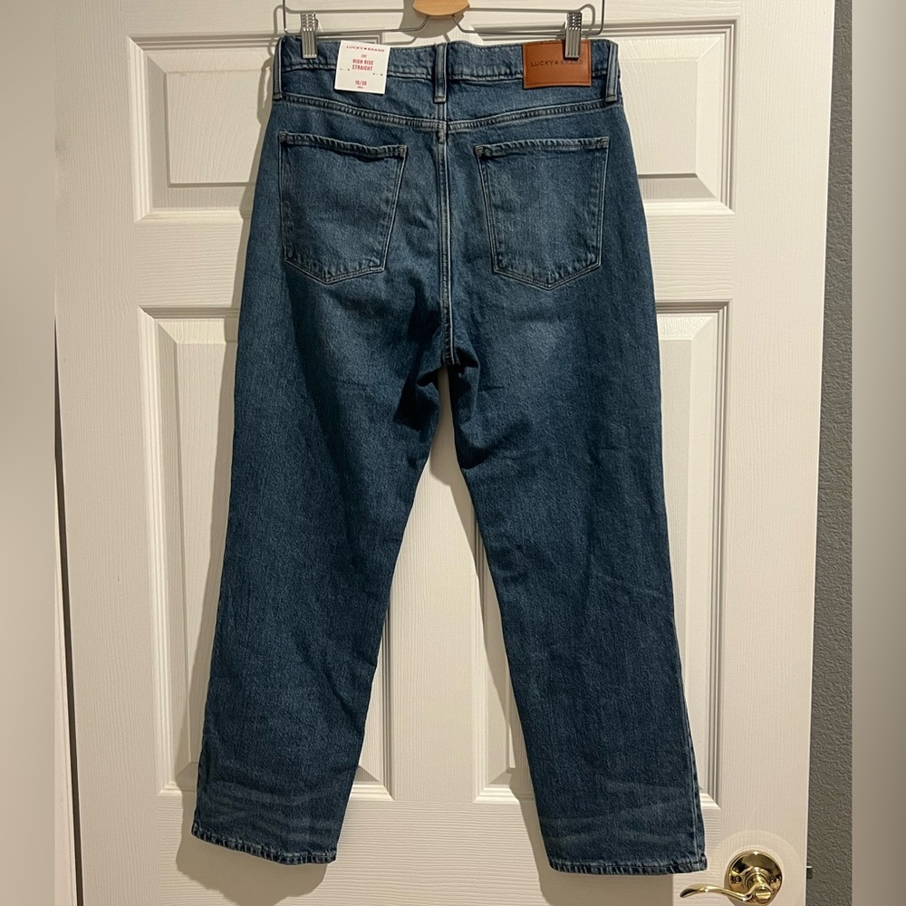 Lucky Brand High Rise Studded Straight Blue Jeans - Picture 3 of 4